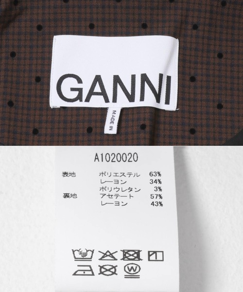 ジャケット テーラードジャケット GANNI　FLOCKCHECK SUITING BLAZER レディースの画像