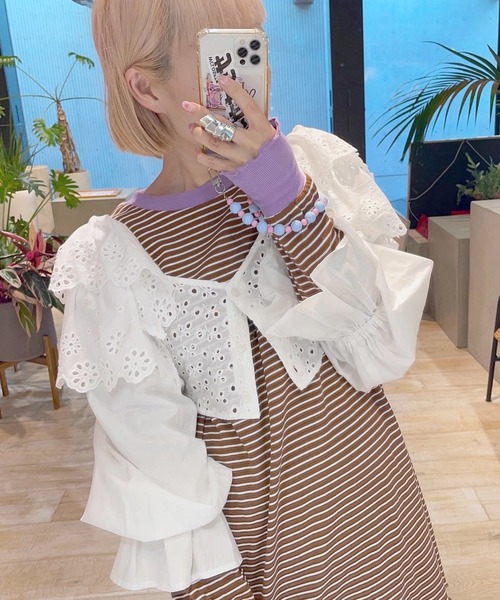 「w closet」 ボレロ FREE ホワイト レディース_画像4