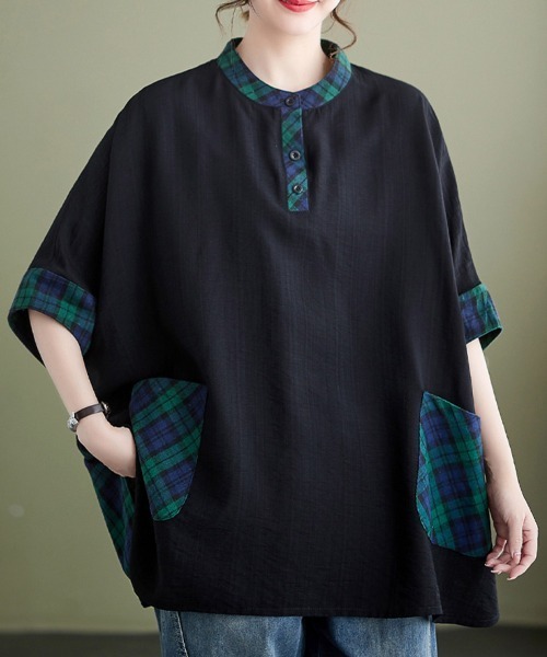 tシャツ チェック柄切替×異素材トップス レディース : ZOZOTOWN Yahoo 