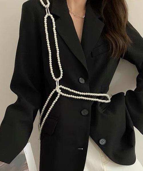「shopnikoniko」 サスペンダー フリー ホワイト レディース_画像2