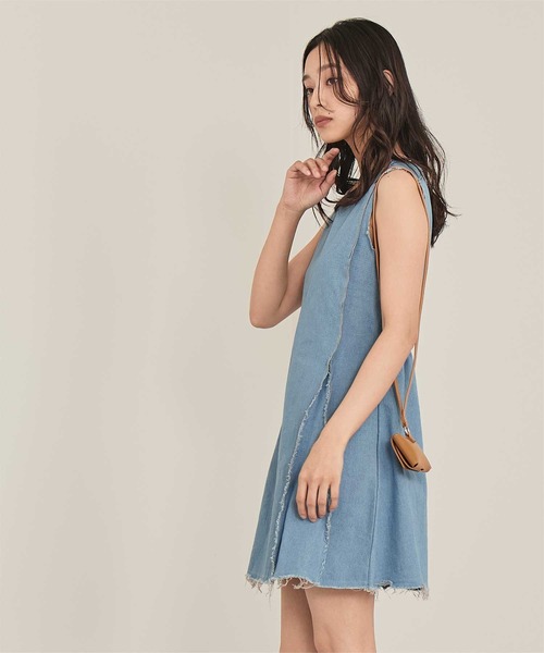 「miette」 ノースリーブワンピース FREE インディゴブルー レディース_画像9
