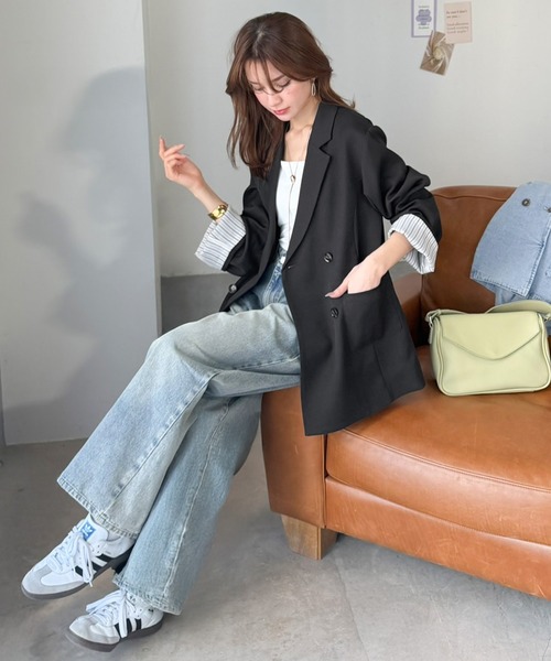 「mily bilet」 テーラードジャケット MEDIUM チャコール レディース_画像3