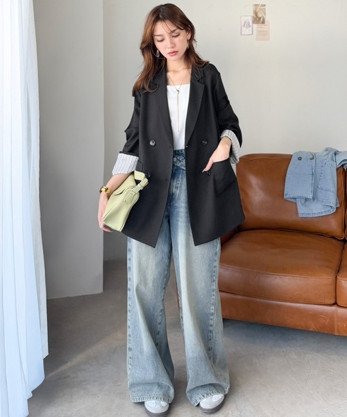 「mily bilet」 テーラードジャケット MEDIUM チャコール レディース_画像4