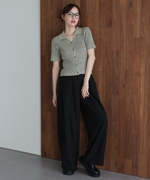 「J by blue」 半袖ニット MEDIUM グレー レディース_画像8