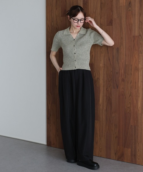 「J by blue」 半袖ニット MEDIUM グレー レディース_画像9