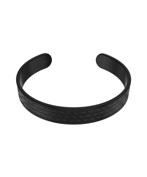 【美品】EMPORIO ARMANI レザーブレスレット ブラック 保存袋付 EMPORIO ARMANI ブレスレット エンポリオ・アルマーニ アクセサリー
