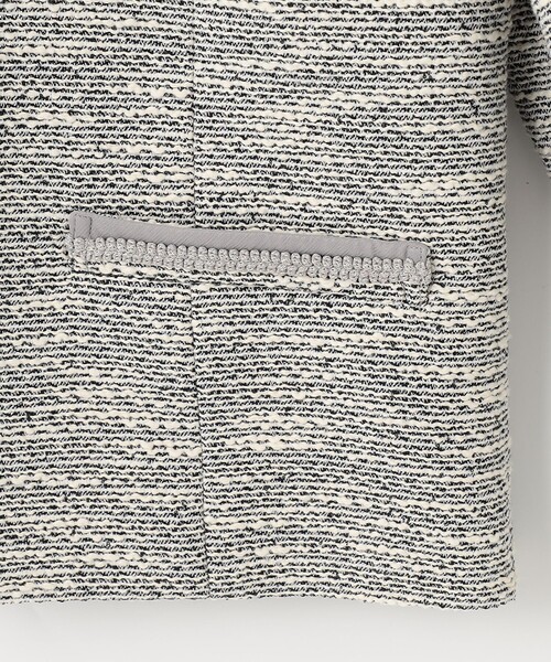 ANY（エニィ） ジャケット ノーカラージャケット MIXスラブツイード