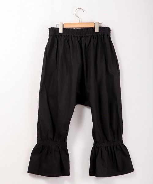 ubasoku（ウバソク） パンツ 麻綿 裾ギャザーパンツ レディース