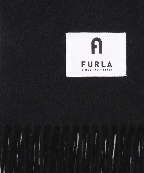 FURLA マフラー ストール カシミヤ100%マフラー Black ＆ White