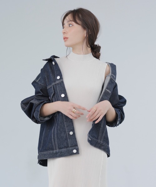 anuans Gジャン anuans デニムジャケット gジャン ノーカラーデニムジャケット