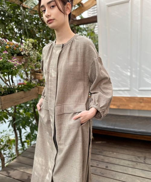 AVIE（アビィ） ワンピース ウールチェックコートドレス : ZOZOTOWN