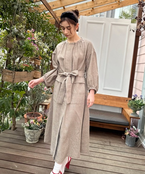 AVIE（アビィ） ワンピース ウールチェックコートドレス : ZOZOTOWN