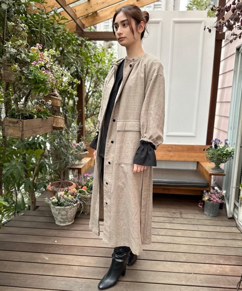 AVIE（アビィ） ワンピース ウールチェックコートドレス : ZOZOTOWN