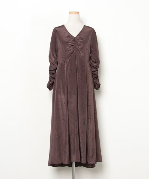 CELFORD」 7分袖ワンピース 36 ブラウン レディース : 77083955  