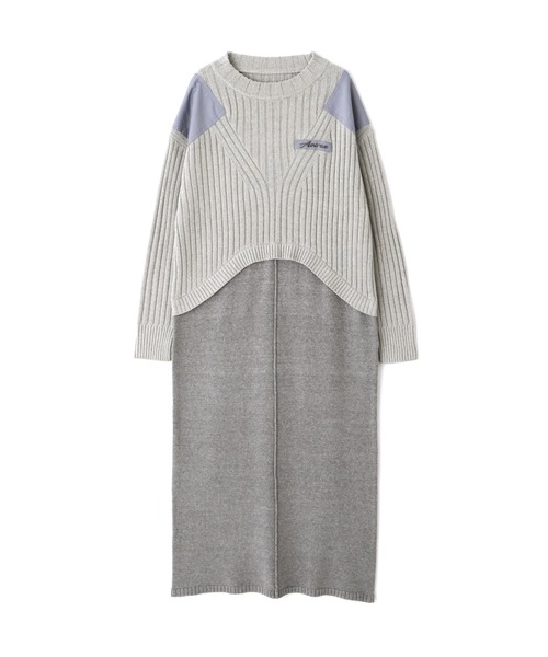 LAYERED LIKE KNIT ONE PIECE／レイヤードライク ニットワンピース AVIREX ワンピース LAYERED LIKE KNIT ONE PIECE/レイヤード