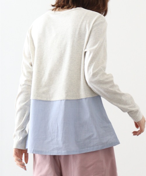 Emago tシャツ EMAGO 裾レイヤード風ロングスリーブ レディース