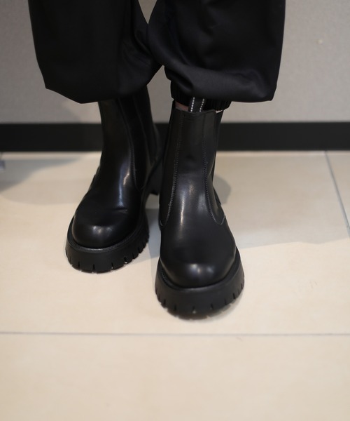 ボッカチオ II チェルシーブーツ shoes365 ブーツ 「shoes365」二層ステッチ厚底チェルシーブーツ