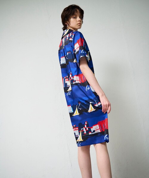 GRACE CLASS シャツワンピース マリンプリントシャツドレス : ZOZOTOWN 