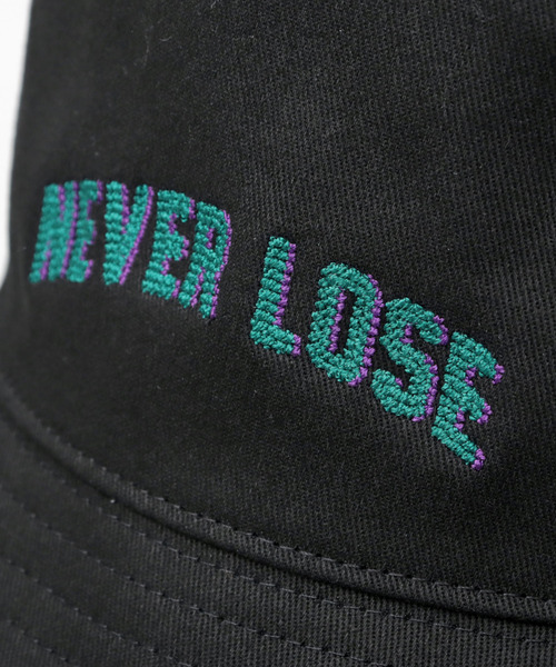 A.M.S. 帽子 ハット NEVER LOSE ロゴ刺繍 バケットハット メンズ