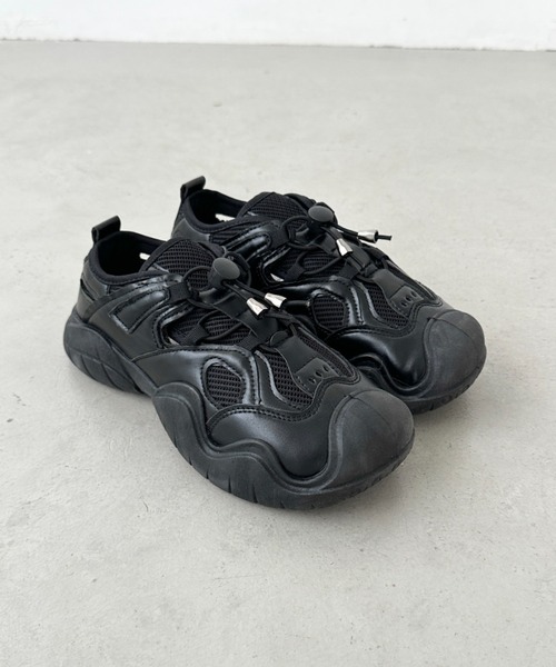 CLEA サンダル ドロストボリュームソール厚底スニーカーサンダル