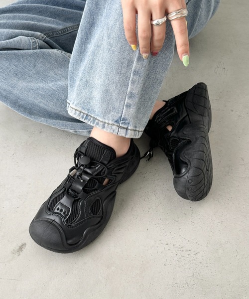 CLEA サンダル ドロストボリュームソール厚底スニーカーサンダル