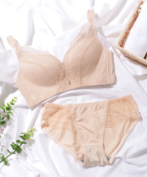 Lace Ladies ブラジャー ショーツセット チャーム付き Vネック