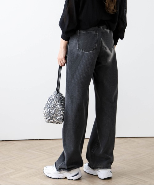 お尻がハートで可愛い！【One Teaspoon】ワイドレッグデニム ジーンズ デニム デニムパンツ バックハートストレートデニム