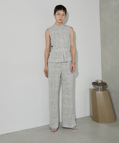 ブラウス シャツ ツイードトップ / Tweed Top レディース LE CIEL BLEU ブラウス シャツ ツイードトップ / Tweed Top