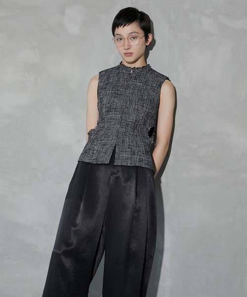ブラウス シャツ ツイードトップ / Tweed Top レディース LE CIEL BLEU ブラウス シャツ ツイードトップ / Tweed Top