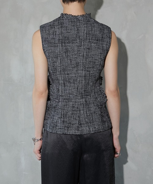 ブラウス シャツ シャツレイヤードツイードトップス レディース LE CIEL BLEU ブラウス シャツ ツイードトップ / Tweed Top