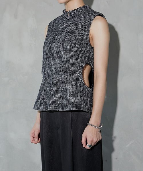 LE CIEL BLEU ブラウス シャツ ツイードトップ / Tweed Top