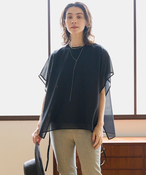 tシャツ 「洗える/ストレッチ」シアーレイヤードT レディース UNFILO tシャツ 「洗える」シアーレイヤード Tシャツ レディース