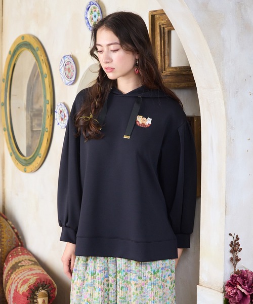 tシャツ オーバーサイズフード付きパーカー レディース