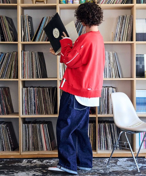 ADAM PATEK トレーナー スウェット ADAMPATEK/damage layered pullover 