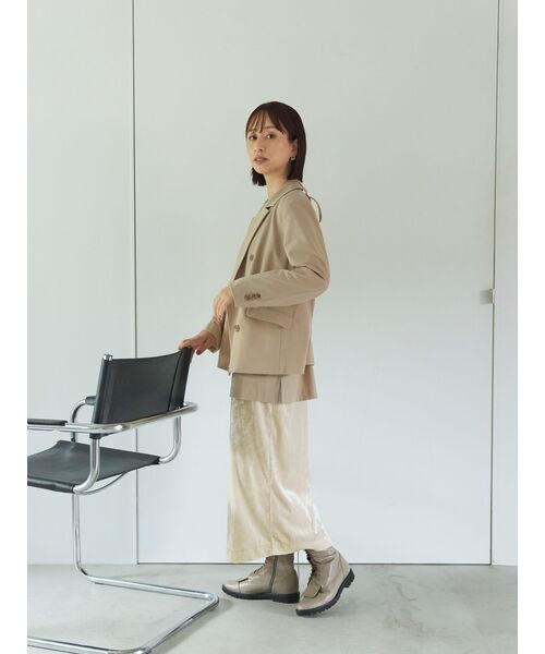 ワンピース キャミソールセットベロアワンピース「低身長・小柄女性」の画像