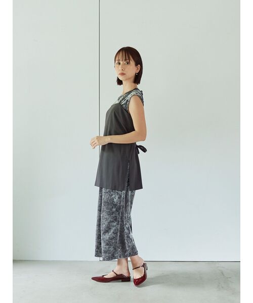ワンピース キャミソールセットベロアワンピース「低身長・小柄女性」の画像