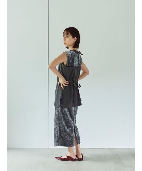 ワンピース キャミソールセットベロアワンピース「低身長・小柄女性」の画像