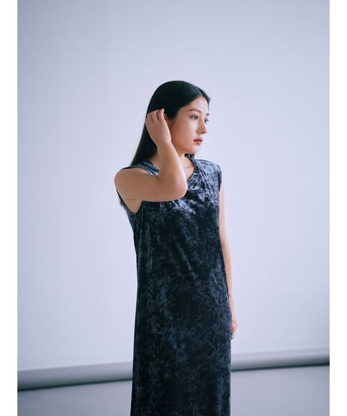 ワンピース キャミソールセットベロアワンピース「低身長・小柄女性」の画像