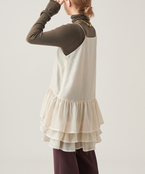 iena la boucle ラッフルヘムチュニックキャミワンピース