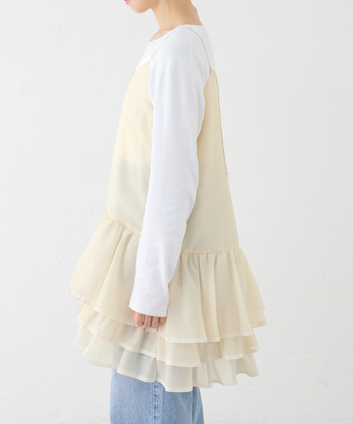 iena la boucle ラッフルヘムチュニックキャミワンピース
