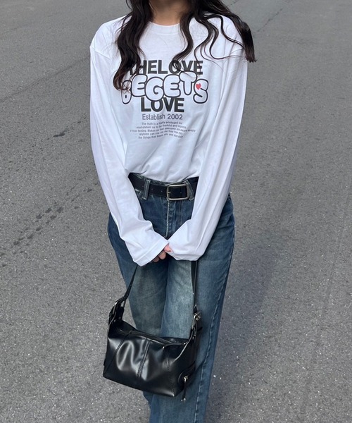 fiere（フィエール） tシャツ テキストレタリングデザインロンT／長袖T