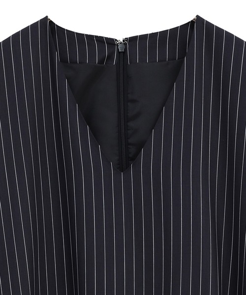MANOF（マノフ） ワンピース PINSTRIPE GATHER ONE PIECE : ZOZOTOWN