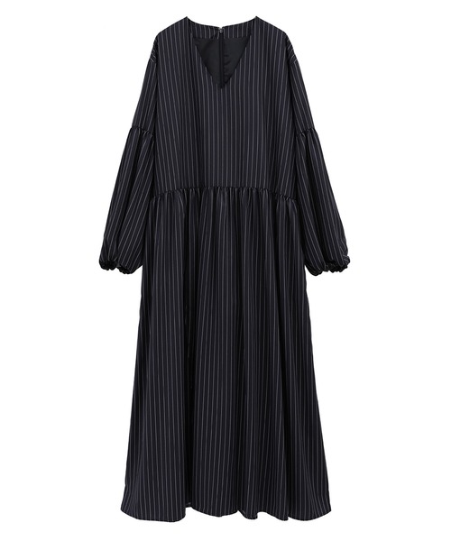 MANOF（マノフ） ワンピース PINSTRIPE GATHER ONE PIECE : ZOZOTOWN
