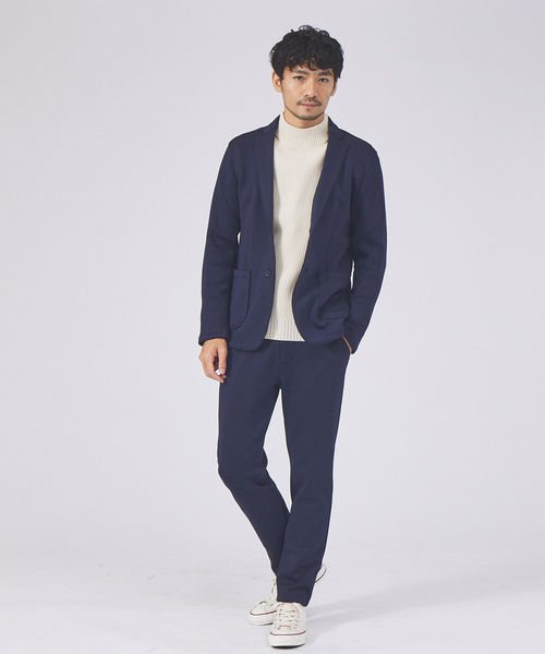 ABAHOUSE GRAY セーター ニット 「定番」畦編み モックネック ニット