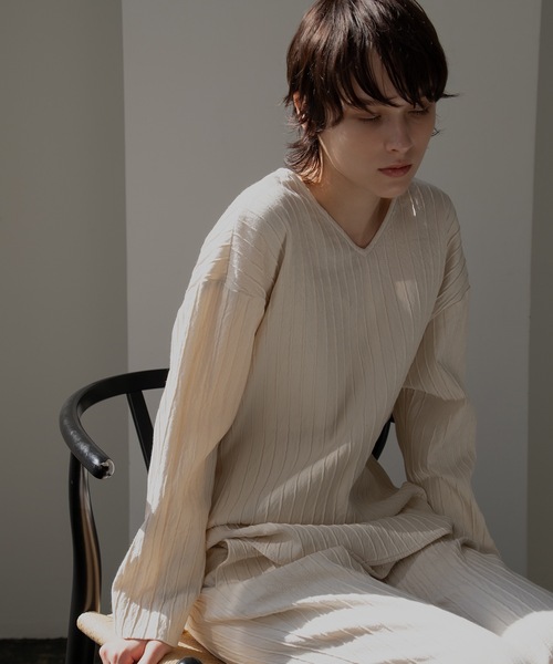 RYU tシャツ silk cotton v-neck pullover レディース メンズ