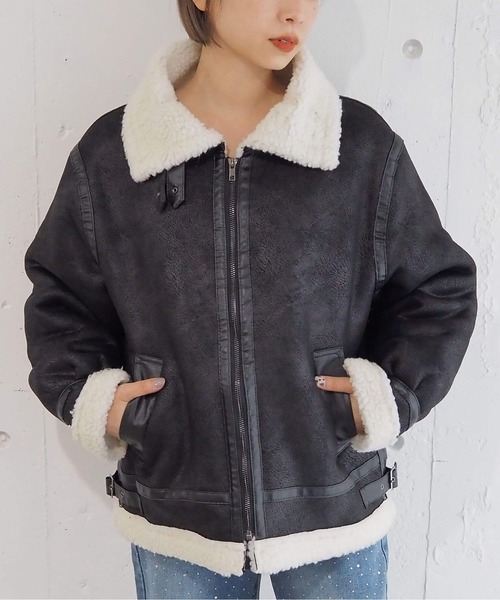 tiptop ムートンコート ボアコート フェイクムートンボア