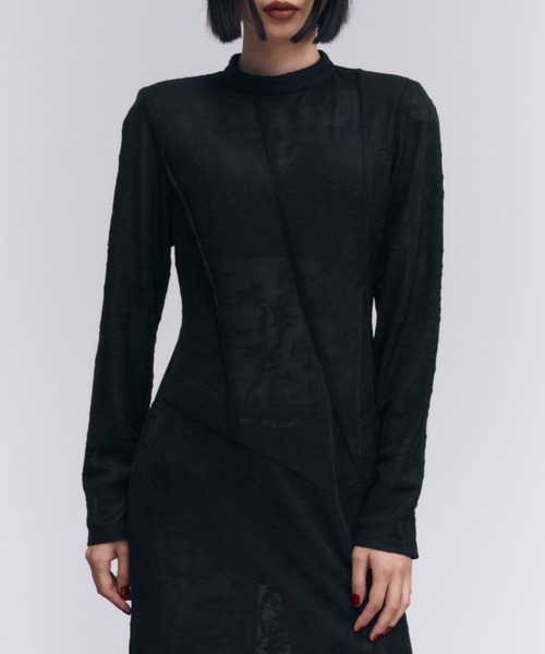 ワンピース JOSE MOON SQUARE SHOULDER JACQUARD DRESS JOSE MOON SQUARE SHOULDER JACQUARD DRESS