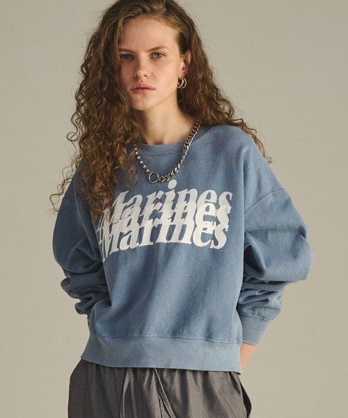 トレーナー スウェット 「KHA:KI / カーキ」 ピグメントダイスウェットシャツ PIGMENT DYED SWEAT SHIRT レディース