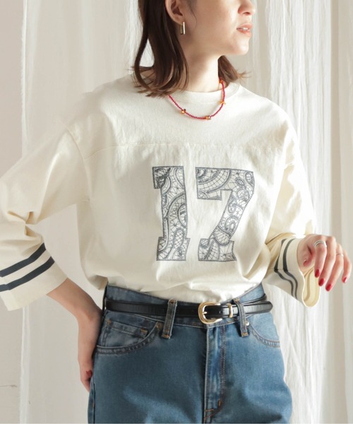 tシャツ ナンバリングレースPT　7分袖TEE レディース
