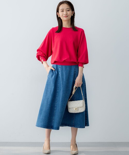 組曲（KUMIKYOKU） デニムスカート ライトデニム フレアスカート